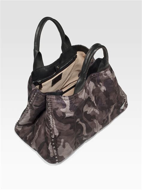 prada camo waist bag|prada nylon tote bag black.